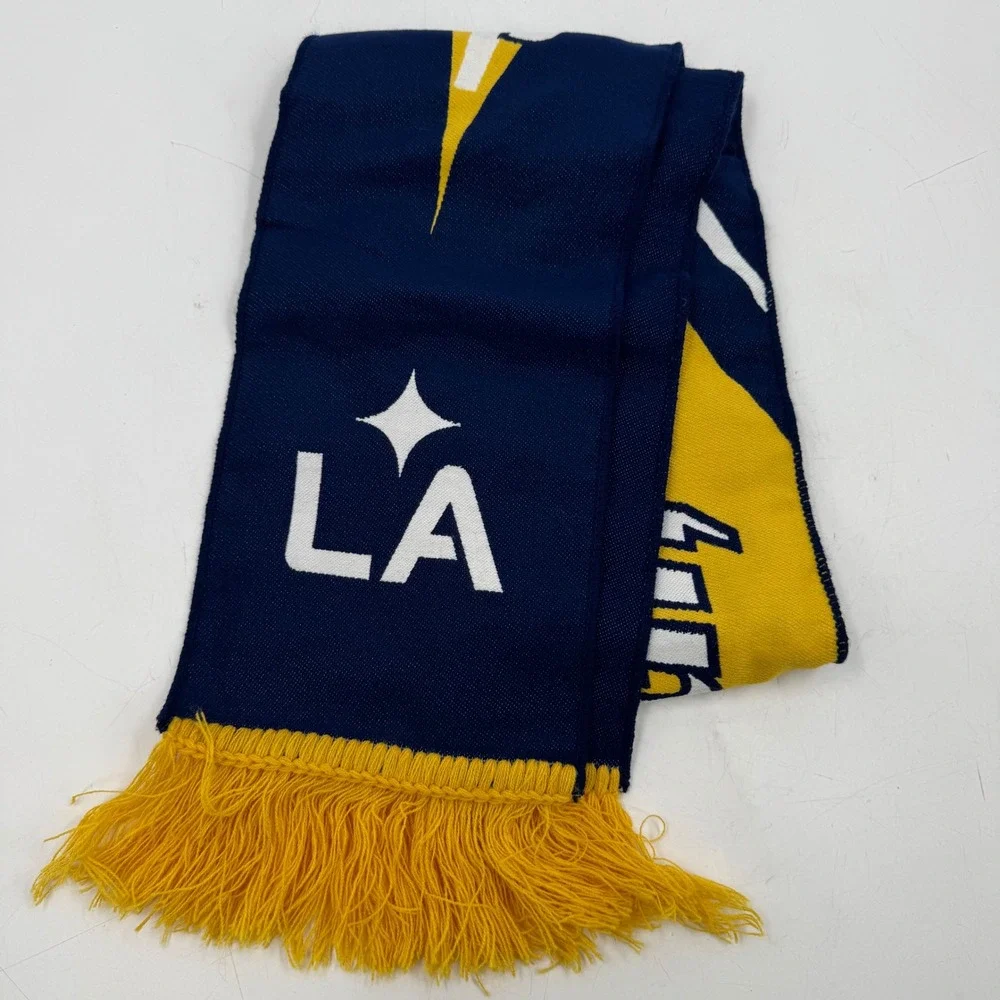 LA Galaxy Soccer Scarf Navy Blue Yellow‎ Fringe Presented by Herbalife